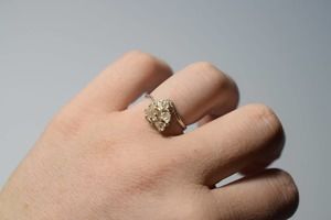 boho wedding ring, rough diamond ring, engagement ring, uncut diamond ri…